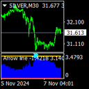 Arrow line trading robot logo