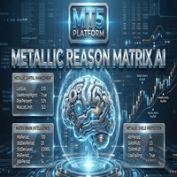 Metallic Reason Matrix AI trading robot logo