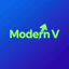 Modern V trading robot logo
