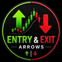 Entry and exit arrow trading robot logo
