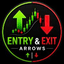 Entry and exit arrow trading robot logo