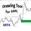 Drawing tool for SMC black background mt4 trading robot logo