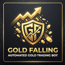 Gold falling trading robot logo
