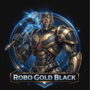 Gold Black trading robot logo