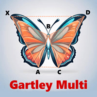 Gartley Hunter Multi Aggressive Strategy Tester result, -14.35% simulated ROI