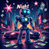 Night trading robot logo